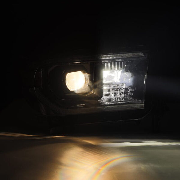 AlphaRex 2007 - 2013 Toyota Tundra / 2008 - 2017 Sequoia LUXX LED Projector Headlight Alpha-Black w/Actv Light Seq. Sig + DRL