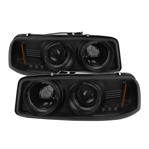 Spyder GMC Sierra 1500/2500 1999 - 2006 Projector Headlights LED Halo LED Black Smoke PRO-YD-CDE00-HL-BSM