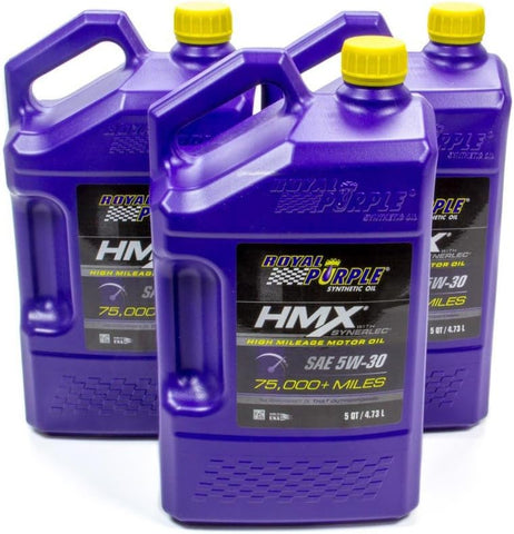 Royal Purple HMX Premium Synthetic High Mileage 5W-30 Motor Oil - 5 Quart ( 3 Pack )