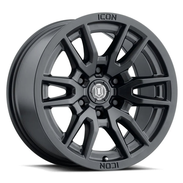 ICON Vector 6 17x8.5 6x5.5 6x139.7 25mm Offset 5.75in BS 95.1mm Bore Satin Black Wheel