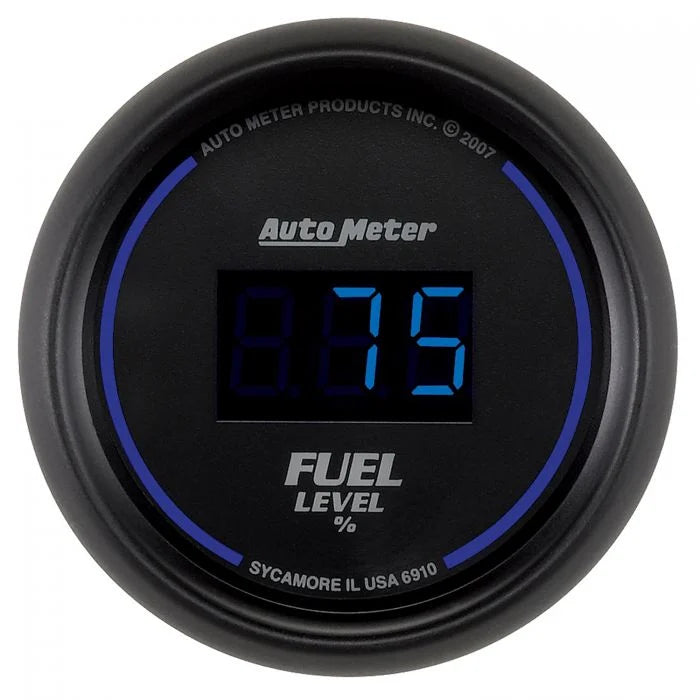 Autometer Cobalt Digital 52.4mm Black Programmable Empty-Full Range Fuel Level Gauge