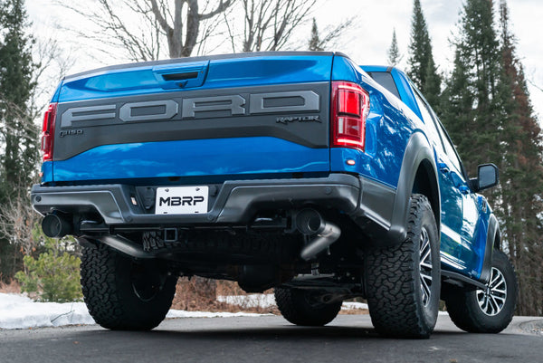 MBRP 2017 - 2020 Ford F-150 Raptor 3.5L Ecoboost Dual Rear Exit T409 3in Resonater Back Exhaust System