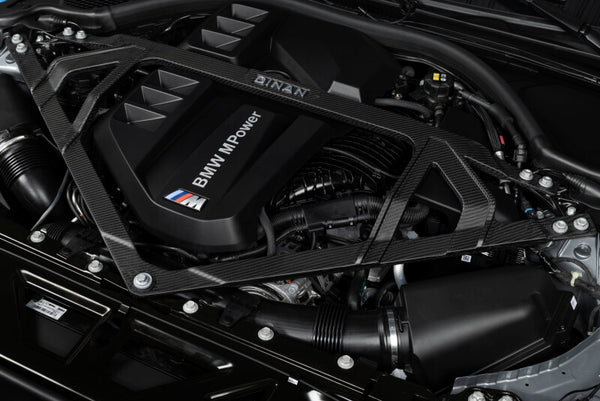 Dinan 2021 - 2026 BMW M2/M3/M4 (G80/G82/G83/G87) Matte Carbon Fiber Strut Tower Brace - Front