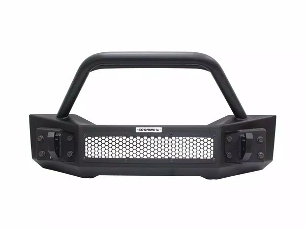 Go Rhino 2007 + Jeep Wrangler JL/JLU/JK/JKU/Gladiator JT Rockline Front Stubby Bumper w/ Overrider