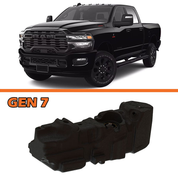 Titan Fuel Tanks 2025 + RAM 2500/3500 Cummins 4WD Crew Cab Short Bed 52 Gallon XXL Mid-Ship Fuel Tank
