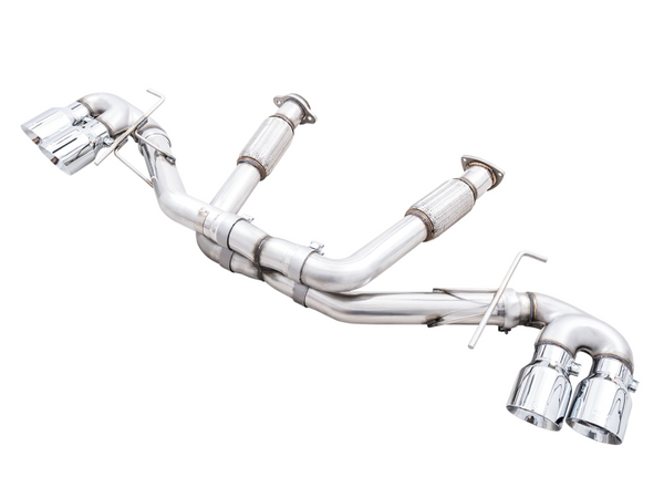 AWE Tuning 2020 + Chevrolet Corvette (C8) Track Edition Exhaust Quad Silver Tips