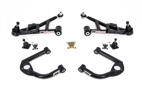 UMI Performance 1993 - 2002 GM F-Body Front A-Arm Kit Non-Adjustable Street Black / Red