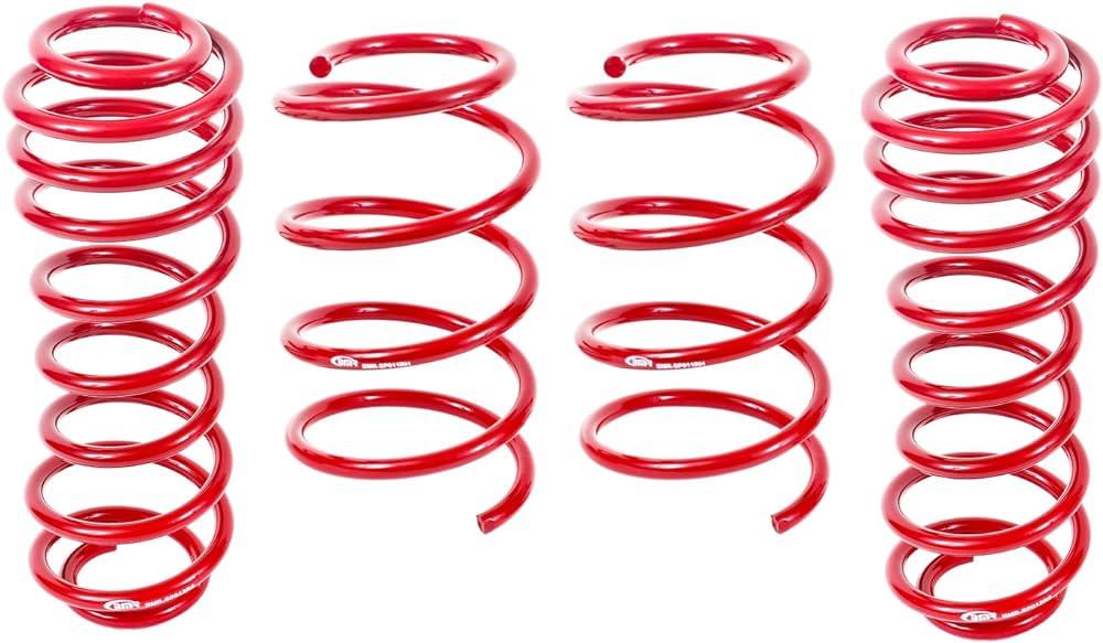 BMR 2005 - 2014 S197 Mustang GT Performance Version Lowering Springs 1.5" (Set Of 4) - Red