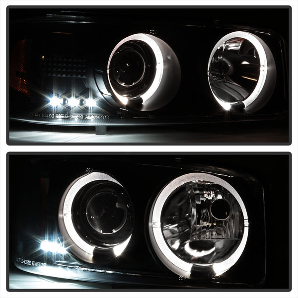 Spyder GMC Sierra 1500/2500 1999 - 2006 Projector Headlights LED Halo LED Black Smoke PRO-YD-CDE00-HL-BSM