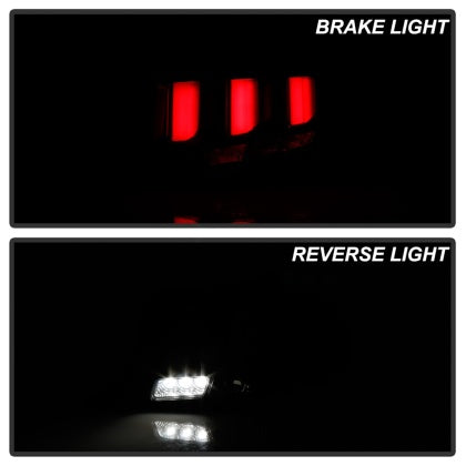 Spyder 2010 - 2012 Ford Mustang Light Bar Seq Turn Signal LED Tail Lights - Smoke ALT-YD-FM10-LED-SM