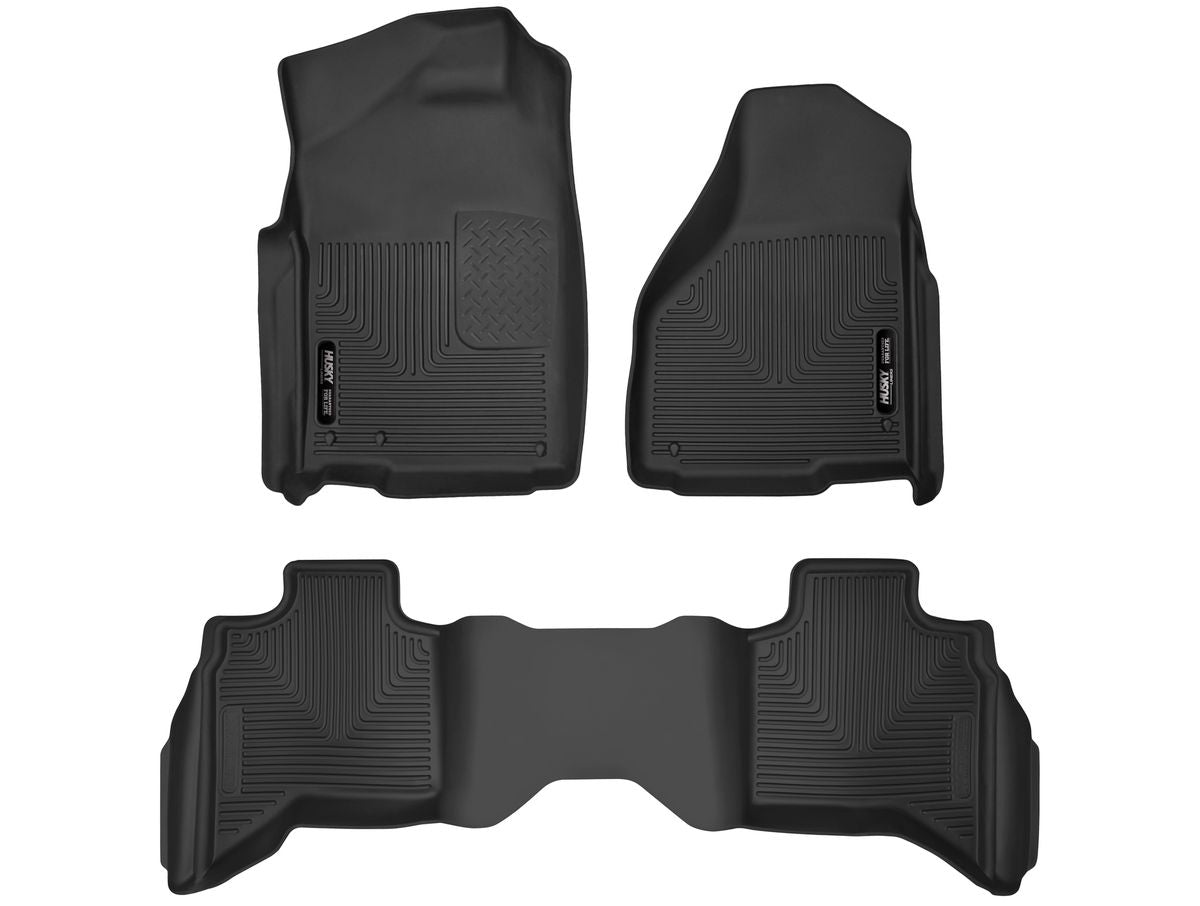 Husky Liners 2010 - 2018 Dodge Ram 1500 Quad Cab X-Act Contour Front & Second Seat Floor Liners - Black