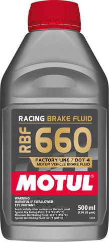 Motul RBF660 Racing DOT 4 Synthetic Brake Fluid 500ml -  ( 12 Pack )