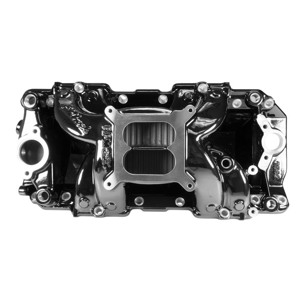 Edelbrock 396-502 Big Block Chevy Rect Port RPM Air-Gap Manifold - Black Plasma Finish