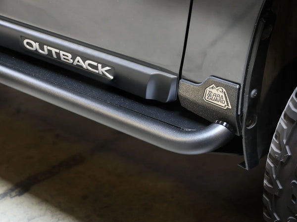 aFe POWER 2015 - 2019 Subaru Outback H4 2.5L / H6 3.6L Terra Guard Trail Slider Steps - Black