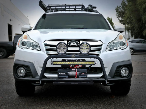 aFe POWER 2010 - 2014 Subaru Outback H4 2.5L / H6 3.6L Terra Guard Front Bumper w/ Winch Mount - Black