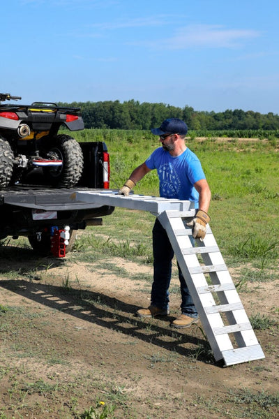 Gen-Y Heavy-Duty 8ft Aluminum Foldable Loading Ramps 15in x 96in 3K Capacity - Single