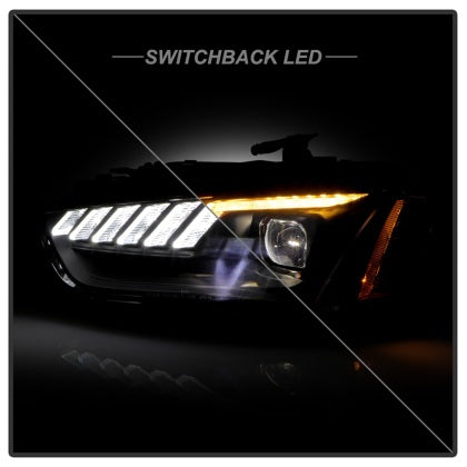 Spyder 2013 - 2016 Audi A4 / S4 Halogen Model Only High-Power LED Headlights - Black PRO-YD-AA413HALAP-BK