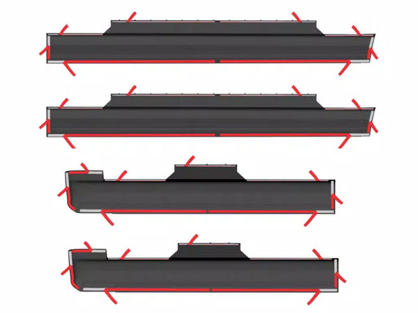 Bushwacker 2019 - 2022 Chevrolet Silverado Crew Cab Trail Armor Rocker Panel and Sill Plate Cover - Black