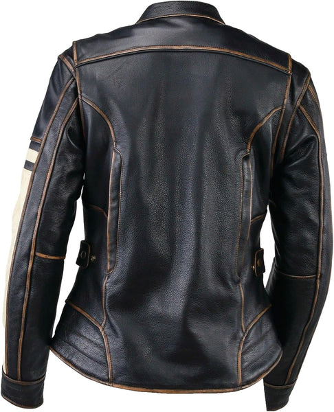 River Road Dame Vintage Leather Jacket Black Womens