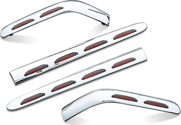 Kuryakyn Led Saddlebag Molding Set 4Pcs Red Lens - 2001 - 2010 Honda GL1800 Gold Wing