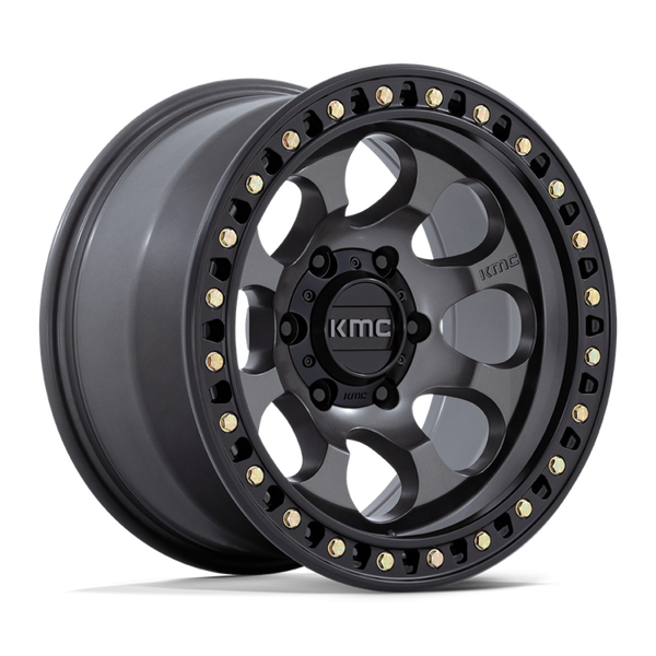 KMC KM550 RIOT SBL Anthracite W/ Satin Black Lip 18x9 +18 5x127mm 71.5mm