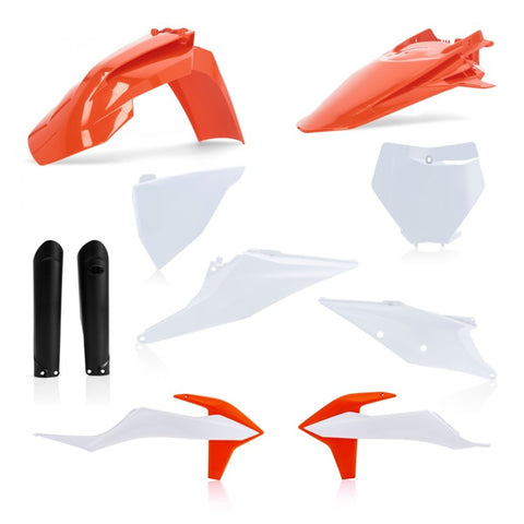 Acerbis 2019 - 2022  KTM 125-450 SX/ SX-F/ XC-F/ XC/ XC-tpi Full Plastic Kit - Orange/White Original 21