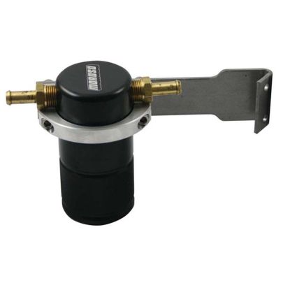 Moroso 2008 - 2014 Cadillac CTS-V Air/Oil Separator Catch Can - Small Body - Billet Aluminum -Black Finish