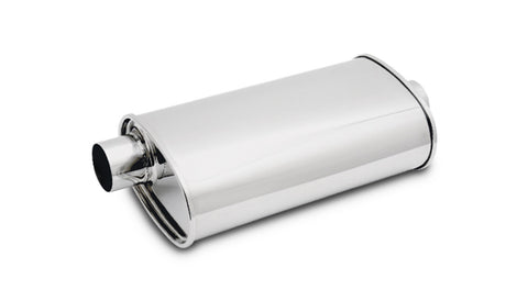 Vibrant StreetPower Oval Muffler 5in x 9in x 15in long body 2.25in in I.D. x 2.25in out Offset-Center