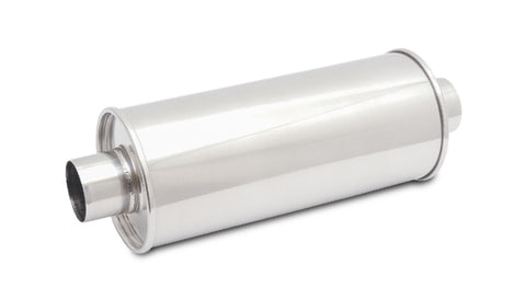 Vibrant StreetPower Round Muffler  5in x 9in x 14in long body 3.5in in I.D. x 3.5in out Center-Center