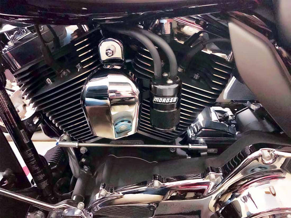Moroso Harley-Davidson Twin Cam (w/SS Teardrop Air Cleaner) Air Oil Separator - Black