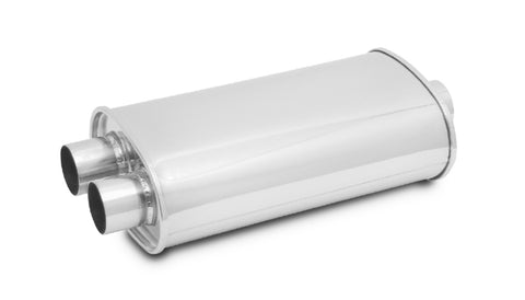 Vibrant StreetPower Oval Muffler 5in x 9in x 15in long body 3in in I.D. x dual 2.5in out Center-Dual