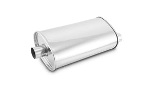 Vibrant StreetPower Oval Muffler - 2in Inlet/Dual Outlet (Center In - Offset Out)