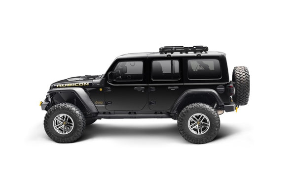 Bushwacker 2018 + Jeep Wrangler JL (2-Door & 4-Door) Hyperform Flat Style Flares 4pc - Black