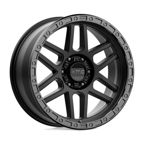 KMC KM544 MESA Satin Black W/ Gloss Black Lip 17x8.5 0 6x139.7mm 106.1mm