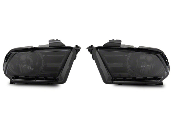 Raxiom 2010 - 2012 Ford Mustang Axial Series OEM Style Rep Headlights- Chrome Housing- Smoked Lens