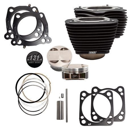 S&S Cycle 131" Stroker Cylinder and Piston Kit with Black Fins for 2017 + Harley Davidson M8 Models
