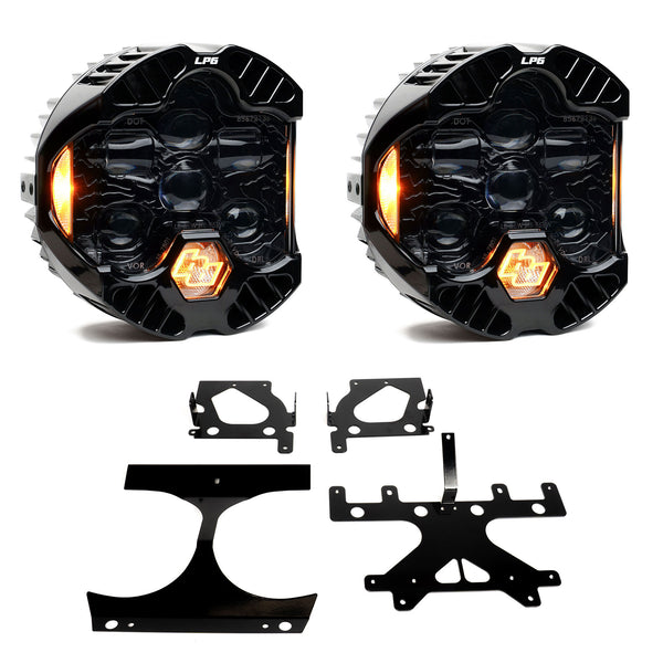 Baja Designs 2015 - 2024 Harley-Davidson Road Glide (Dual Light) DOT LP6 LED DRL Headlight Kit - White / Amber