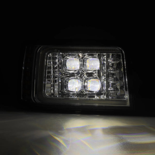 AlphaRex 1992 - 1996 Ford F-Series F150/F250/F350 / Bronco NOVA LED Proj Headlights Chrome w/ Activ. Light Seq. Signal and SB DRL