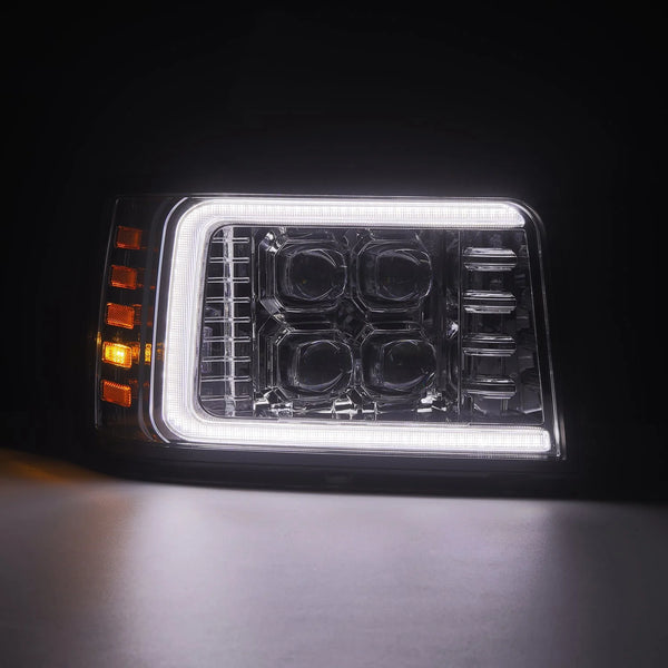 AlphaRex 1992 - 1996 Ford F-Series F150/F250/F350 / Bronco NOVA LED Proj Headlights Chrome w/ Activ. Light Seq. Signal and SB DRL
