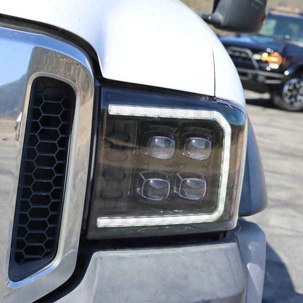 AlphaRex 1992 - 1996 Ford F-Series F150/F250/F350 / Bronco NOVA LED Proj Headlights Chrome w/ Activ. Light Seq. Signal and SB DRL