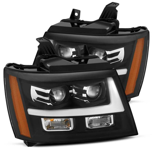 Alpharex 2007 - 2014 Chevrolet Tahoe/Suburban/07-13 Avalanche LUXX-Series LED Projector Headlights Black