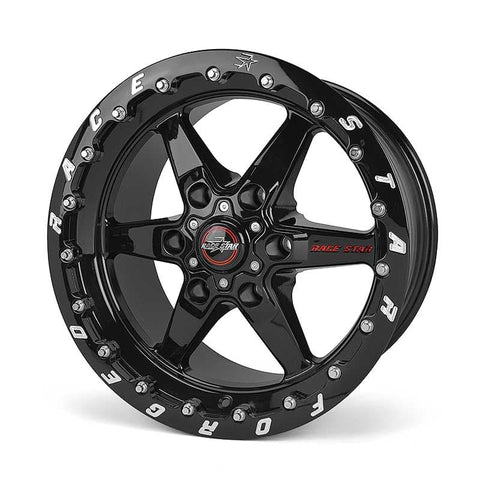 Race Star 92 Drag Star Bracket Racer 17x10.5 5x4.50 BC 7.6BS Gloss Black Wheel - Single Bead Lock