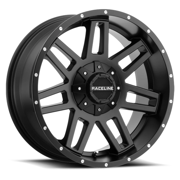 Raceline 931B Injector 18x9in / 5x150/5x139.7 BP / 18mm Offset / 110.3mm Bore - Satin Black Wheel