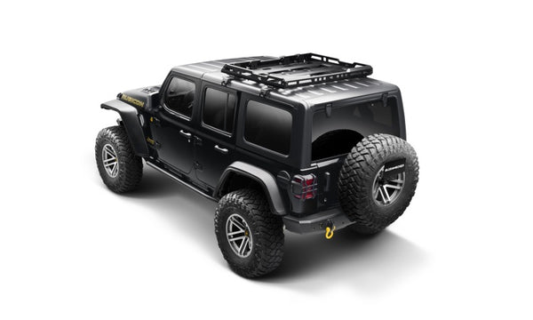 Bushwacker 2018 + Jeep Wrangler JL (2-Door & 4-Door) Hyperform Flat Style Flares 4pc - Black