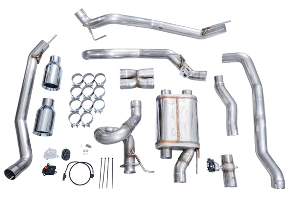 AWE 2024+ Ford Ranger Raptor 3.0L Switchpath Cat-Back Exhaust - Chrome Silver Tips