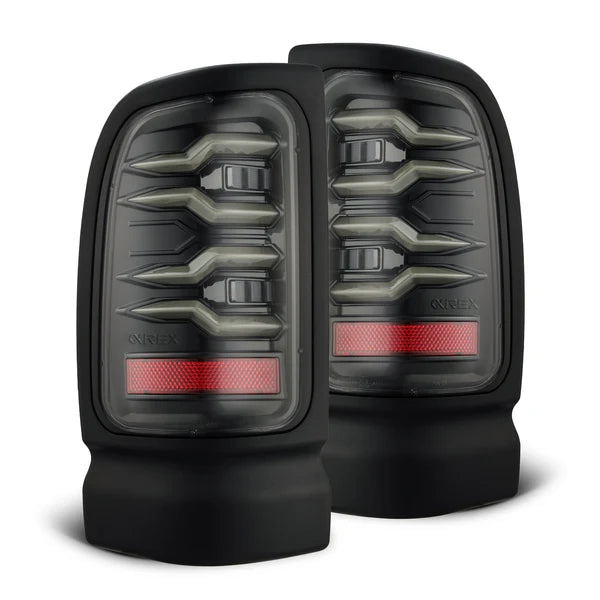 AlphaRex 1994 - 2001 Dodge Ram 1500/2500/3500 LUXX-Series LED Tail Lights - Alpha-Black