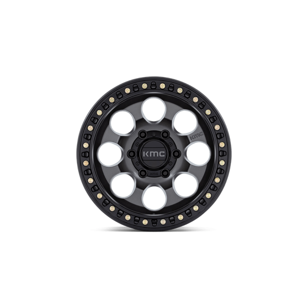 KMC KM550 RIOT SBL Anthracite W/ Satin Black Lip 18x9 +18 5x127mm 71.5mm