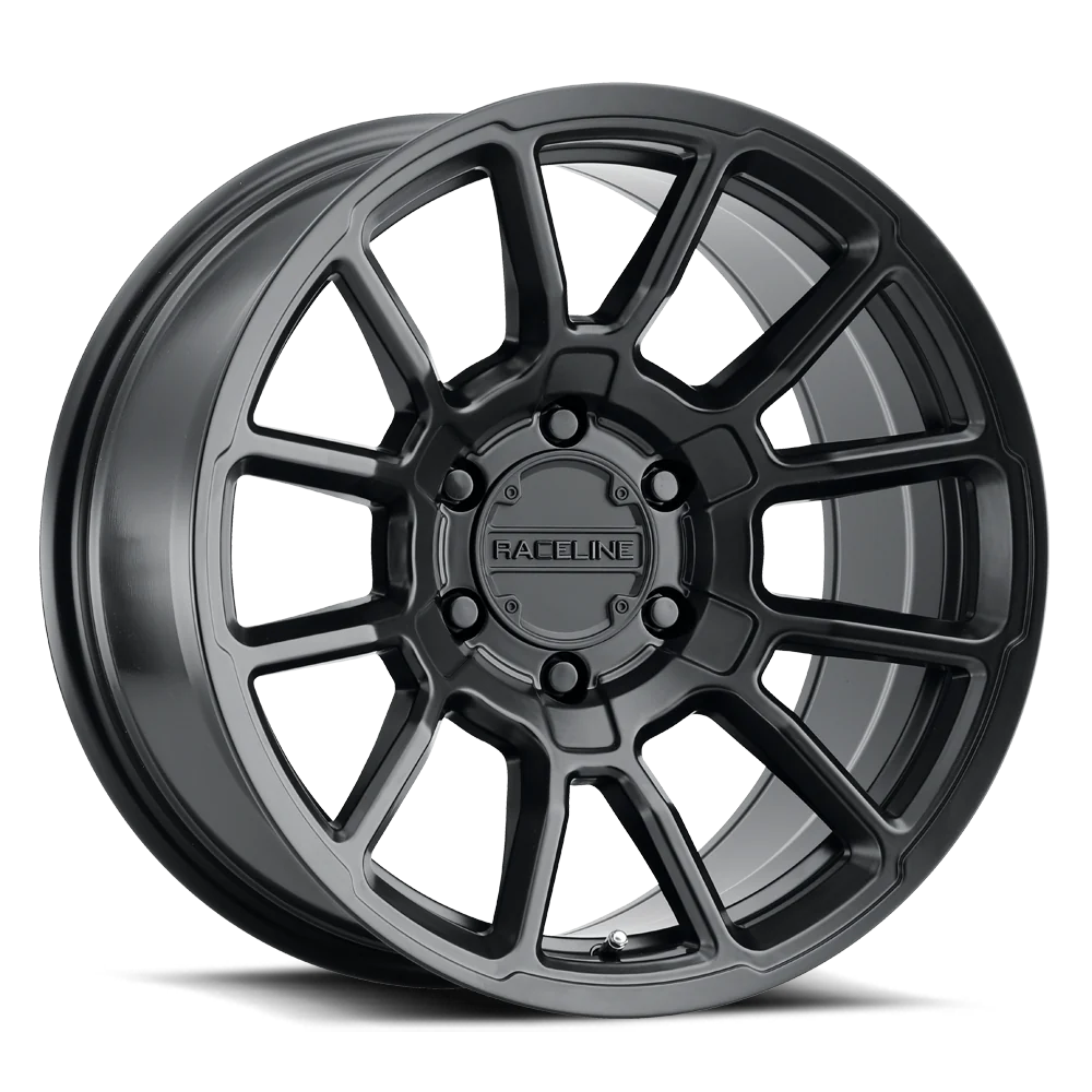 Raceline 950B Gauge 18x9in / 5x139.7 BP / 18mm Offset / 106.5mm Bore - Satin Black Wheel