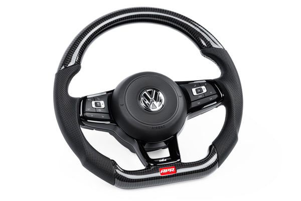 APR 2015 - 2019 Volkswagen Golf R / 2015 - 2021 GTi / 2015 - 2024 Jetta Steering Wheel Silver Stitching (For use w/o Paddles)
