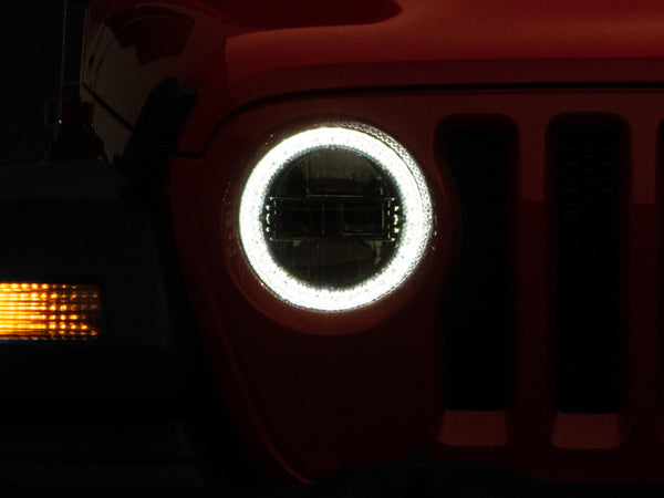 Raxiom 2018 + Jeep Wrangler JL/JT Axial Series LED Headlights- Black Housing (Clear Lens)